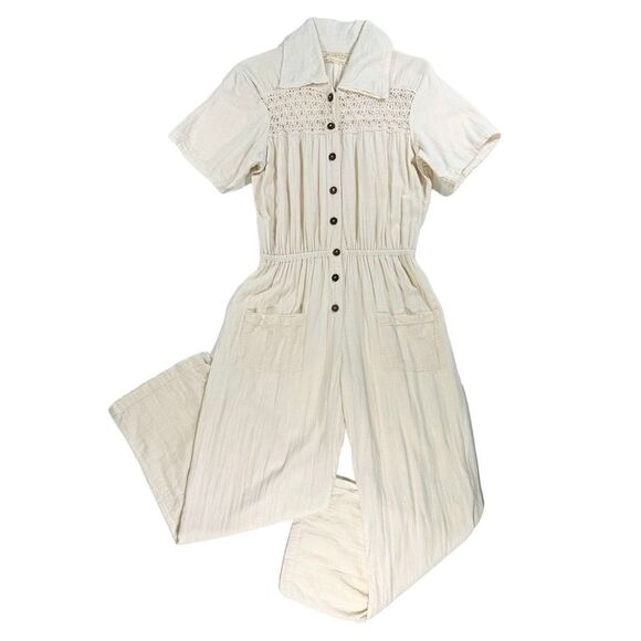 Jen’s Pirate Booty Size S Ollie Jumpsuit Boho Wide Leg in Color Jibarita Natural - Picture 2 of 16